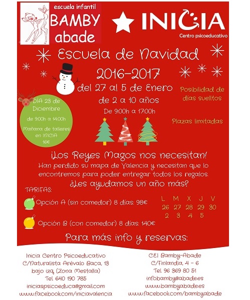 escuela de navidad en valencia 2016